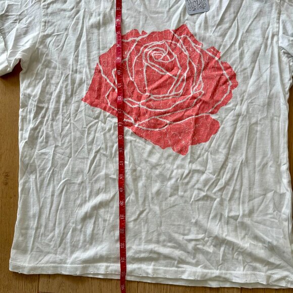 Free People x Girl Dangerous Crackled Rose Boyfriend Tee in Pink and White NWT - Picture 3 of 8